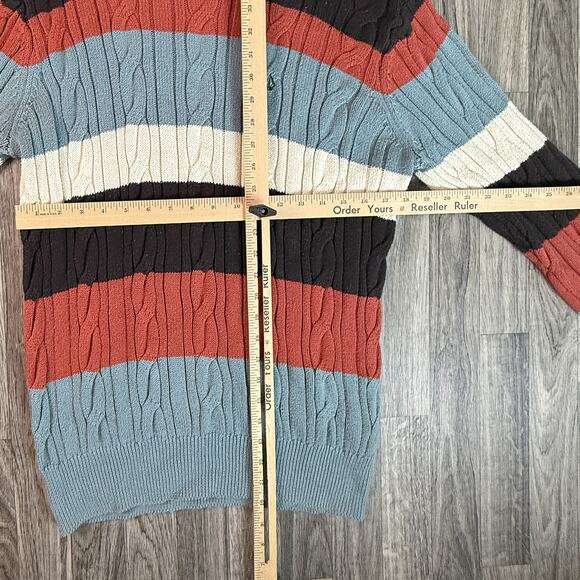 Volcom Multicolor Striped Cable Knit Crew Sweater — Preowned Women’s - Picture 6 of 6